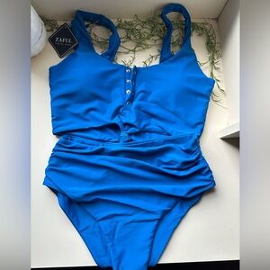 ZAFUL Women's Bikini Set Stripes Scoop-Neck Two Piece Swimsuit
